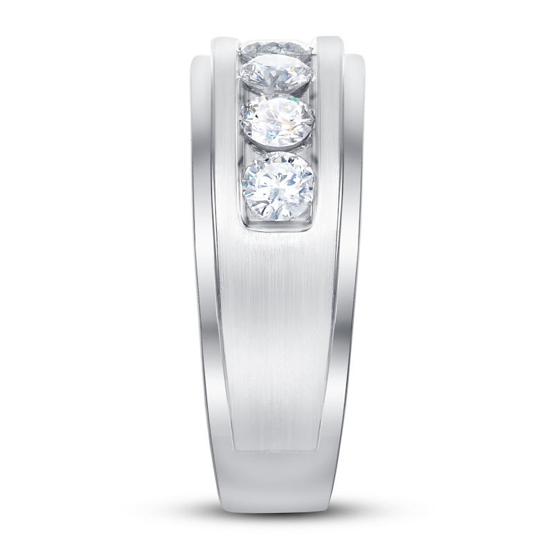 Main Image 2 of Now + Forever Men's Diamond Wedding Band 1 ct tw Round-cut 14K White Gold