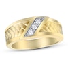 Men's Diamond Wedding Band 1/6 ct tw Round-cut 10K Yellow Gold