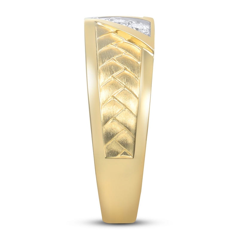 Main Image 2 of Now + Forever Men's Diamond Wedding Band 1/6 ct tw Round-cut 10K Yellow Gold