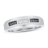 Thumbnail Image 1 of Now + Forever Men's Black & White Diamond Wedding Band 1/8 ct tw Round-cut 10K White Gold