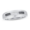 Thumbnail Image 0 of Men's Black & White Diamond Wedding Band 1/8 ct tw Round-cut 10K White Gold