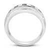 Thumbnail Image 3 of Now + Forever Men's Black & White Diamond Wedding Band 1/2 ct tw Round-cut 10K White Gold