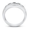 Thumbnail Image 2 of Men's Black & White Diamond Wedding Band 1/2 ct tw Round-cut 10K White Gold