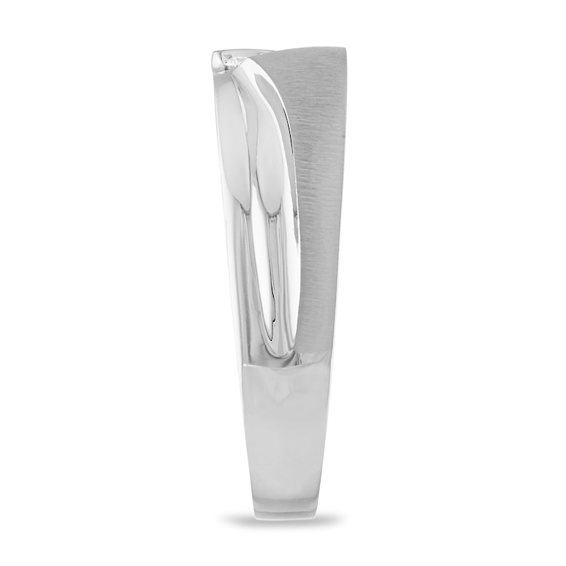 Main Image 2 of Now + Forever Men's Diamond Wedding Band 1/8 ct tw Round-cut 10K White Gold