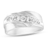 Thumbnail Image 1 of Now + Forever Men's Diamond Wedding Band 1 ct tw Round-cut 10K White Gold