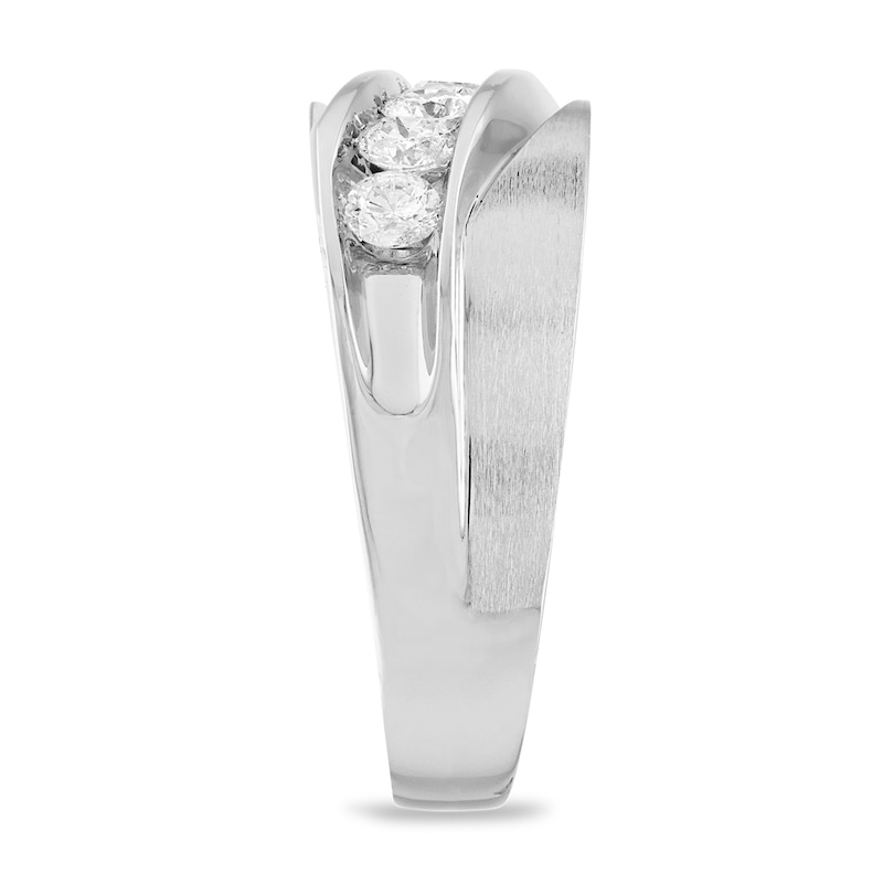 Main Image 2 of Now + Forever Men's Diamond Wedding Band 1 ct tw Round-cut 10K White Gold