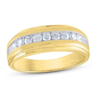 Now + Forever Men's Diamond Wedding Band 1/2 ct tw 10K Yellow Gold