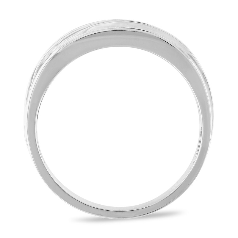 Main Image 3 of Now + Forever Men's Diamond Wedding Band 1 ct tw Round-cut 10K White Gold