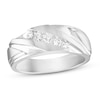 Thumbnail Image 1 of Now + Forever Men's Diamond Wedding Band 1/4 ct tw Round-cut 10K White Gold