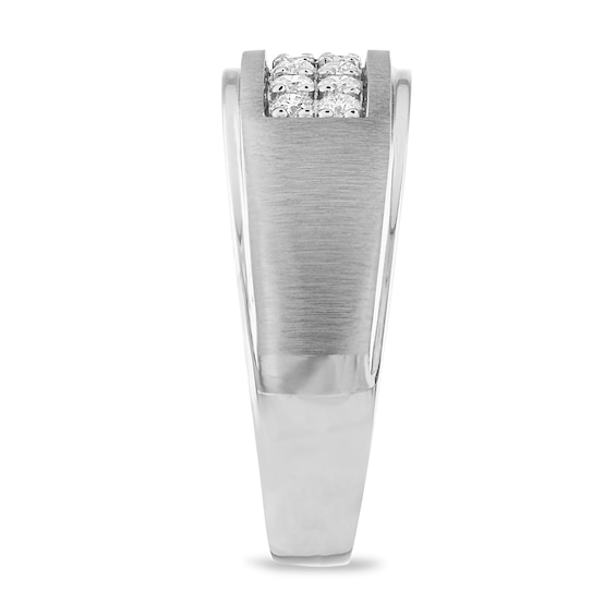 Thumbnail Image 2 of Now + Forever Men's Diamond Wedding Band 1/2 ct tw Round-cut 10K White Gold