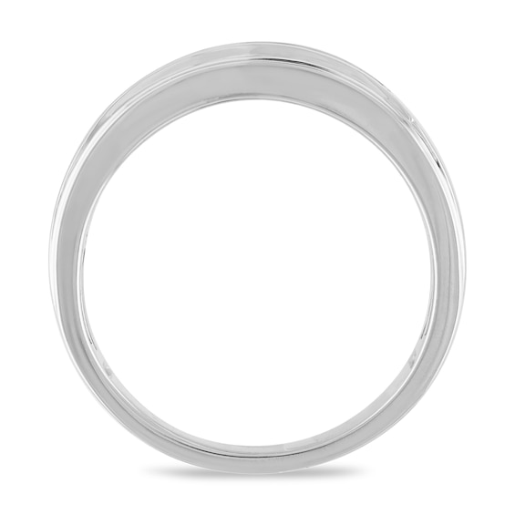 Thumbnail Image 3 of Now + Forever Men's Diamond Wedding Band 1/2 ct tw Round-cut 10K White Gold