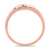 Thumbnail Image 3 of Now + Forever Men's Three-Stone Diamond Wedding Band 1/5 ct tw Round-cut 10K Rose Gold