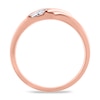 Thumbnail Image 2 of Men's Three-Stone Diamond Wedding Band 1/5 ct tw Round-cut 10K Rose Gold