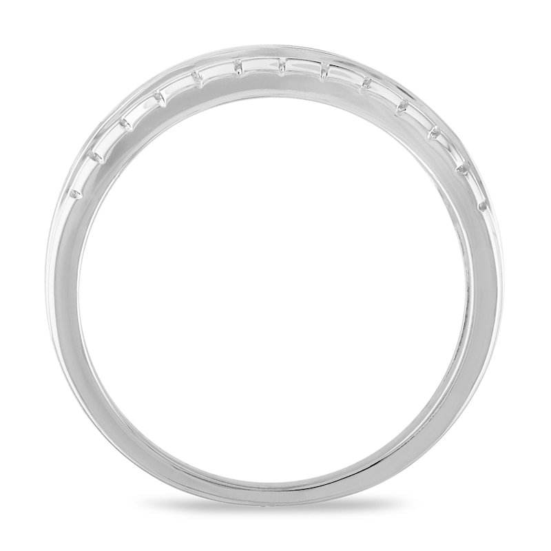 Men's Diamond Wedding Band 1/10 ct tw 10K White Gold