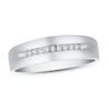 Thumbnail Image 1 of Now + Forever Men's Diamond Wedding Band 1/10 ct tw Round-cut 10K White Gold
