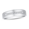 Thumbnail Image 0 of Men's Diamond Wedding Band 1/10 ct tw Round-cut 10K White Gold