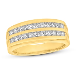 Now + Forever Men's Diamond Wedding Band 3/4 ct tw 10K Yellow Gold