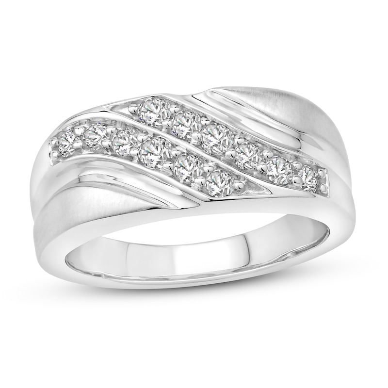 Main Image 1 of Now + Forever Men's Diamond Wedding Band 5/8 ct tw 10K White Gold