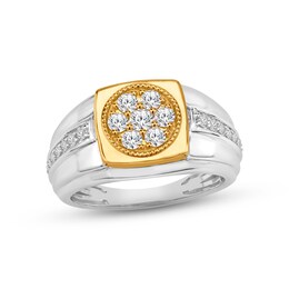 Men's Diamond Ring 3/4 ct tw Round-cut 10K Two-Tone Gold
