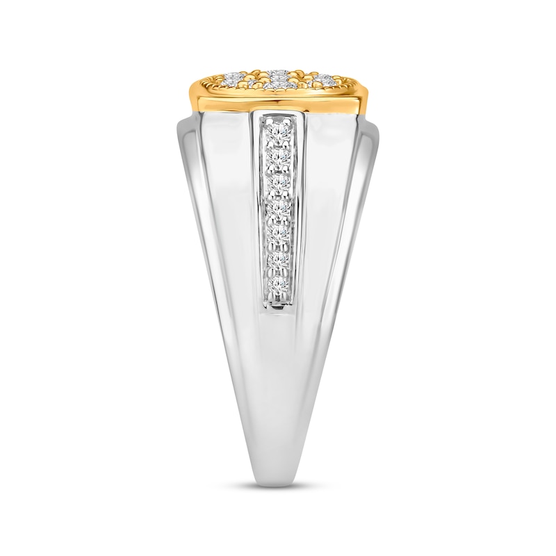 Men's Diamond Ring 3/4 ct tw Round-cut 10K Two-Tone Gold