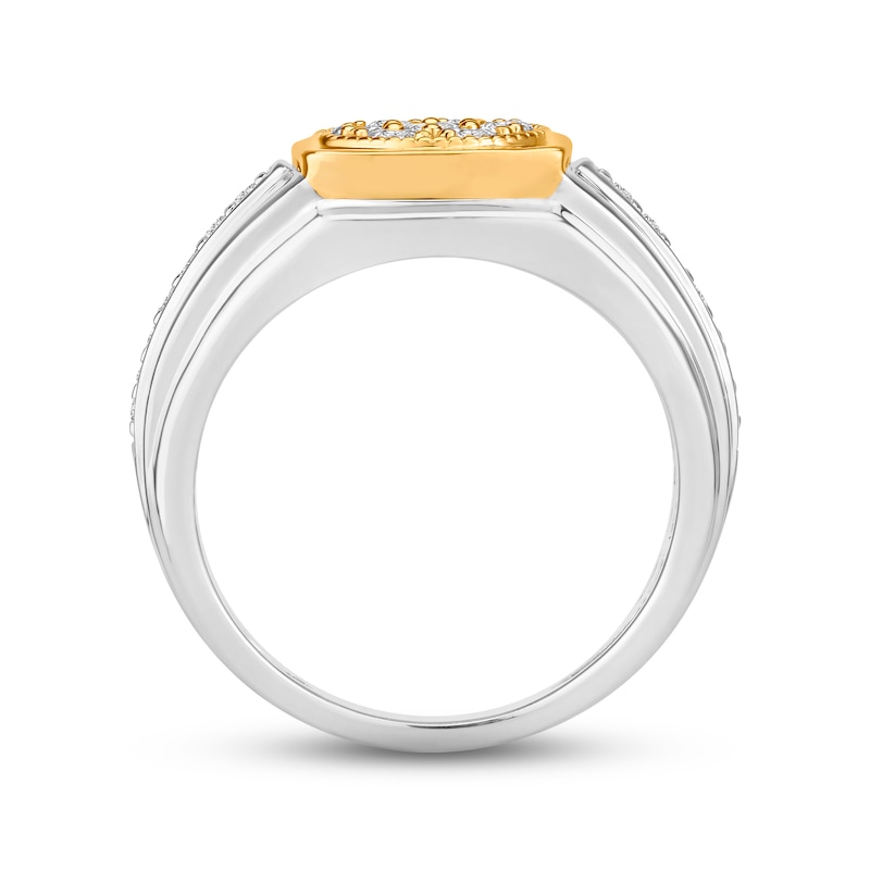 Men's Diamond Ring 3/4 ct tw Round-cut 10K Two-Tone Gold