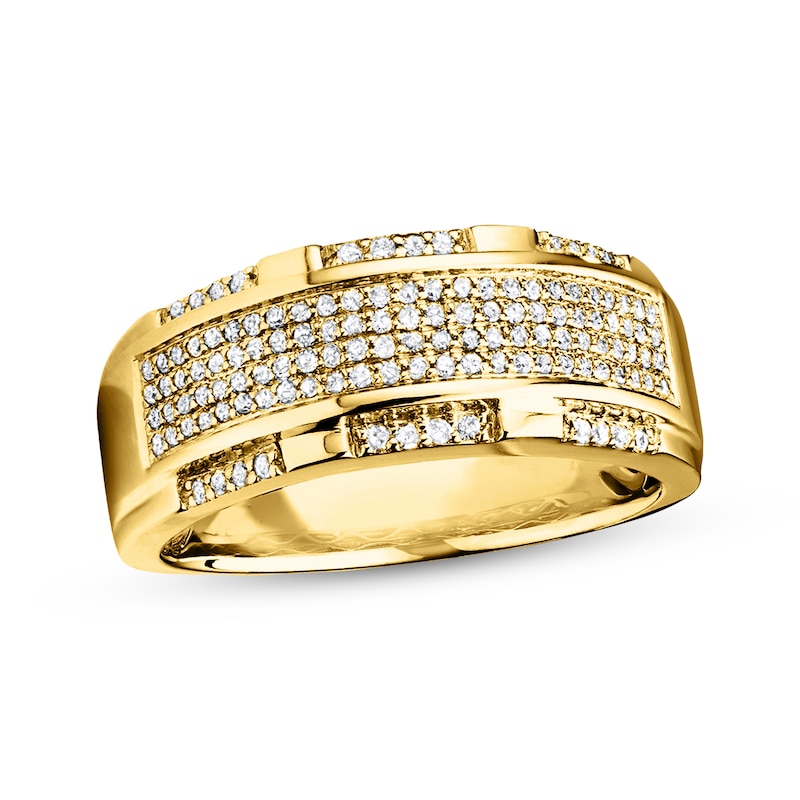 Men's Diamond Ring 1/2 ct tw Diamonds 10K Yellow Gold