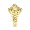 Thumbnail Image 2 of Men's Diamond & Lab-Created Ruby Lion Ring 1/4 ct tw Round-Cut 10K Yellow Gold