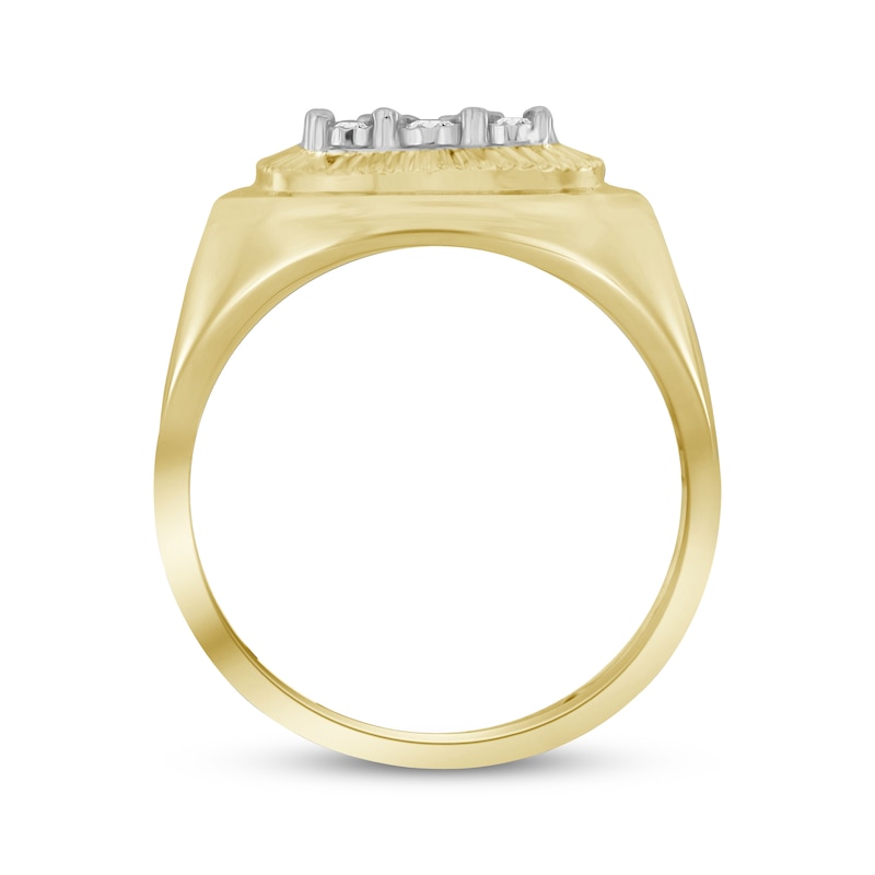 Main Image 2 of Men's Diamond Ring 1/4 ct tw Round-cut 10K Yellow Gold