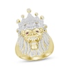 Thumbnail Image 1 of Men's Diamond & Lab-Created Ruby Lion Ring 1/2 ct tw Round-cut 10K Yellow Gold