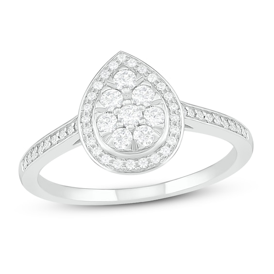 Diamond Promise Ring 1/3 ct tw Round-cut 10K White Gold