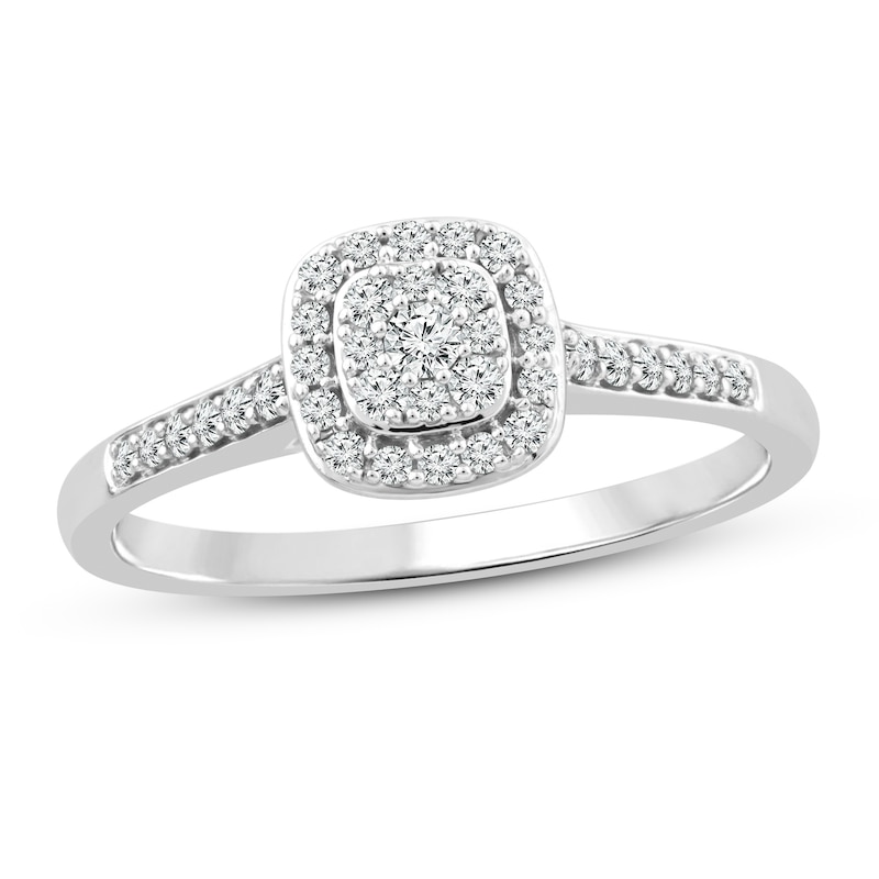 Main Image 1 of Diamond Promise Ring 1/4 ct tw Round-Cut 10K White Gold