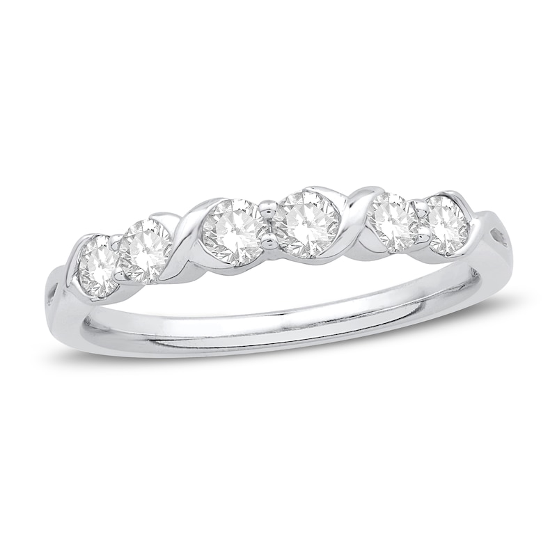 Diamond Anniversary Ring 1/3 ct tw Round-Cut 10K White Gold