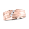 Thumbnail Image 1 of Men's THE LEO Diamond Wedding Band 1/6 ct tw Round-cut 14K Rose Gold