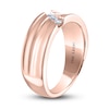 Thumbnail Image 2 of Men's THE LEO Diamond Wedding Band 1/6 ct tw Round-cut 14K Rose Gold
