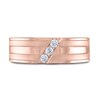 Thumbnail Image 3 of Men's THE LEO Diamond Wedding Band 1/6 ct tw Round-cut 14K Rose Gold