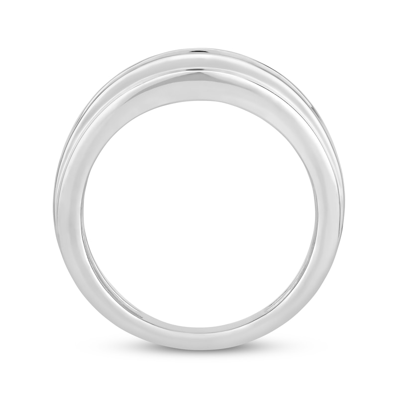 Main Image 3 of Men's Diamond Wedding Band 5/8 ct tw Round/Baguette 10K White Gold