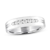 Thumbnail Image 1 of Men's THE LEO Diamond Wedding Band 1/3 ct tw Round-cut 14K White Gold