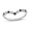 Thumbnail Image 0 of Blue Sapphire Contour Ring 1/10 ct tw Diamonds 14K White Gold