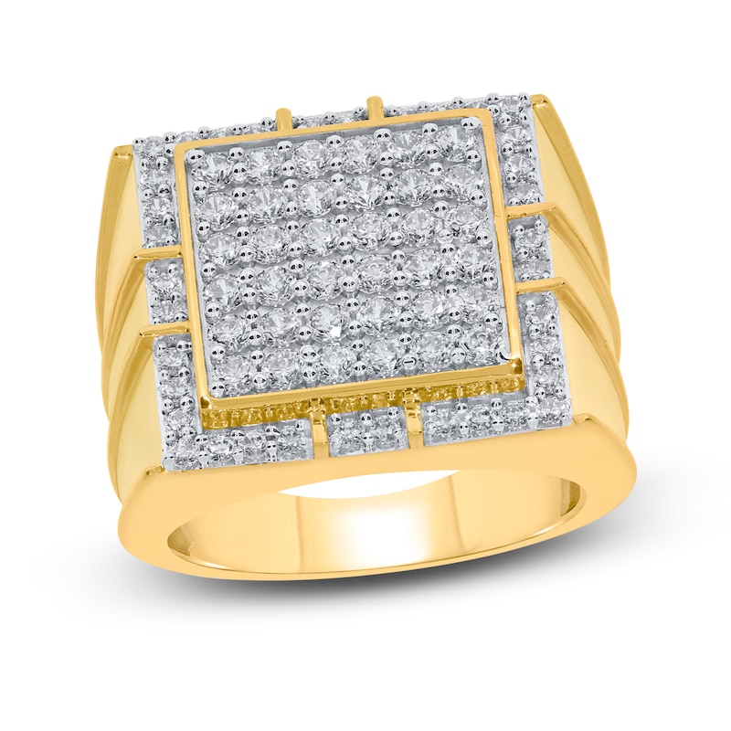 Main Image 1 of Men's Diamond Ring 2 ct tw Round-cut 10K Yellow Gold