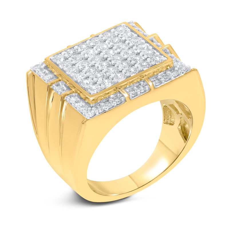 Men's Diamond Ring 2 ct tw Round-cut 10K Yellow Gold