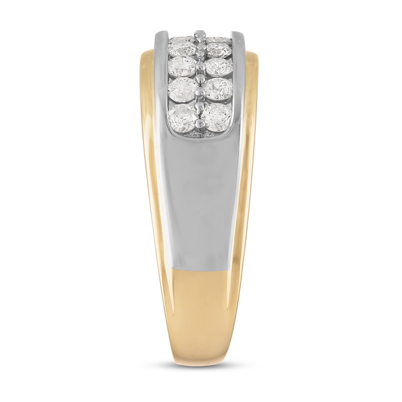 Main Image 2 of Now + Forever Men's Diamond Wedding Band 3/4 ct tw Round-cut 14K Two-Tone Gold