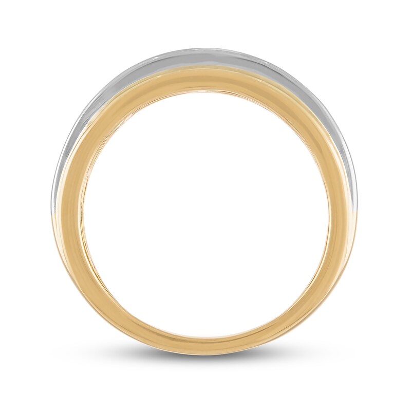 Main Image 3 of Now + Forever Men's Diamond Wedding Band 3/4 ct tw Round-cut 14K Two-Tone Gold