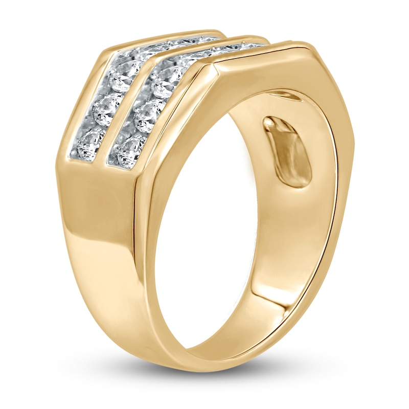 Men's Diamond Wedding Band 2 ct tw Round-Cut 10K Yellow Gold