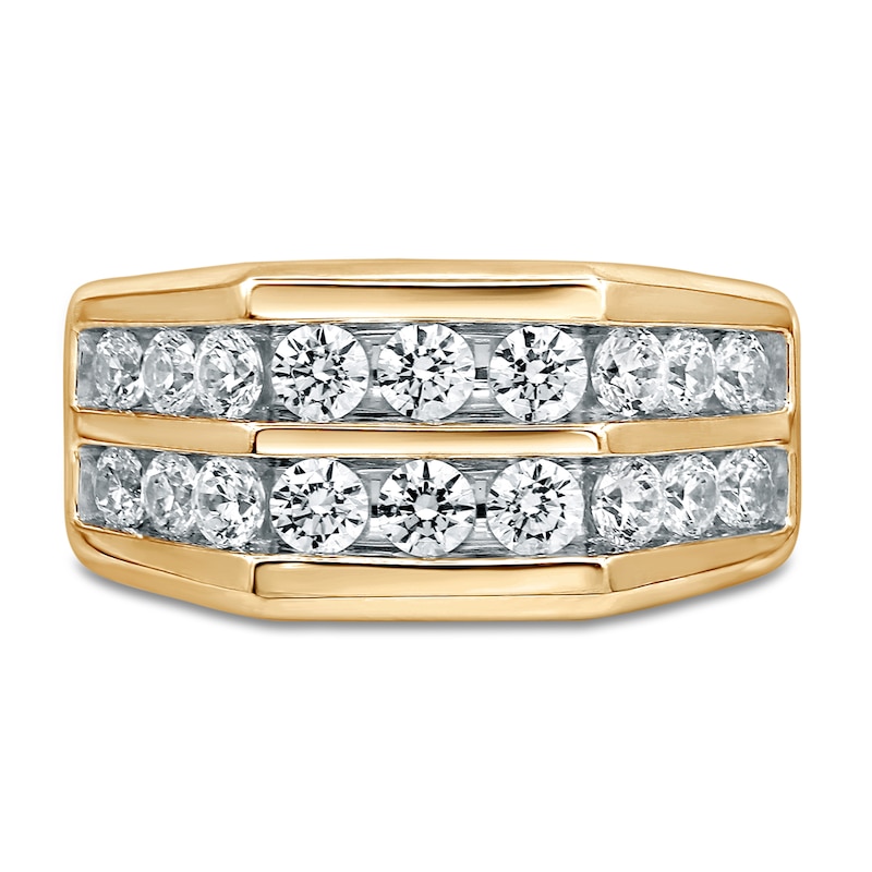 Men's Diamond Wedding Band 2 ct tw Round-Cut 10K Yellow Gold