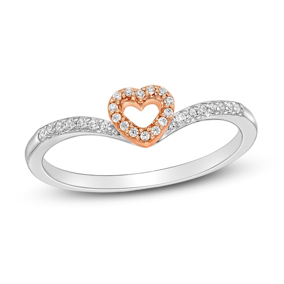 Diamond Heart Ring 1/10 ct tw 10K Two-Tone Gold