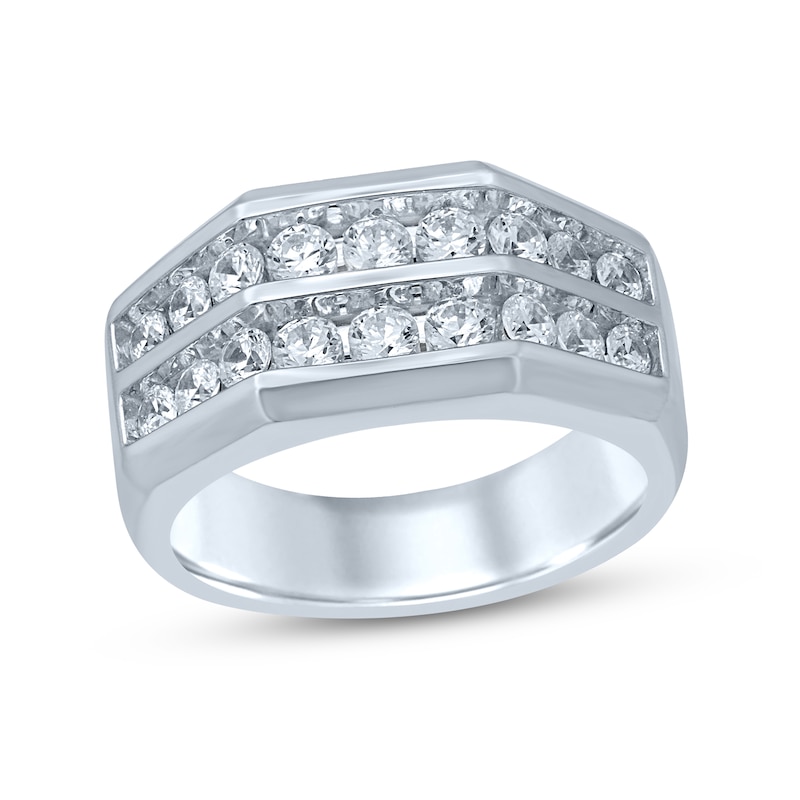 Main Image 1 of Men's Diamond Wedding Band 1-1/2 ct tw Round-cut 10K White Gold