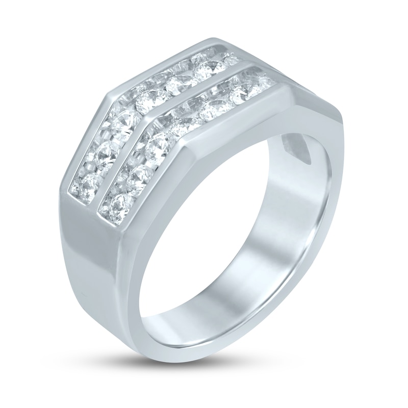 Main Image 2 of Men's Diamond Wedding Band 1-1/2 ct tw Round-cut 10K White Gold