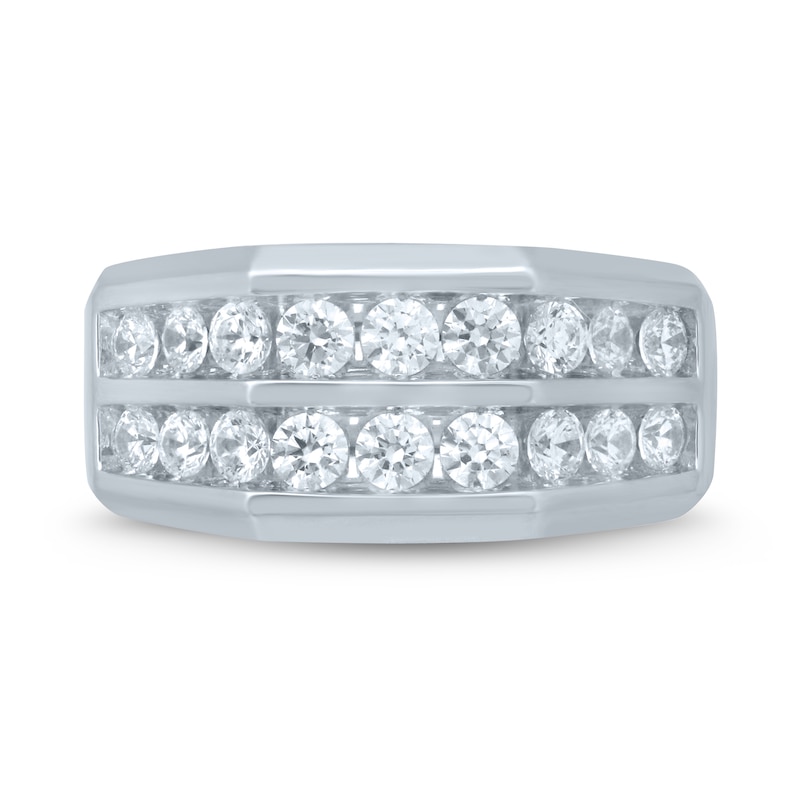 Main Image 3 of Men's Diamond Wedding Band 1-1/2 ct tw Round-cut 10K White Gold