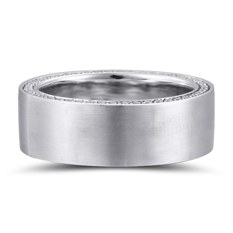 Main Image 2 of Now + Forever Our Ring by Jaymes & Jonathan Men's Diamond Wedding Band 1/2 ct tw Round-cut 14K White Gold
