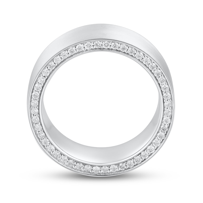 Main Image 4 of Now + Forever Our Ring by Jaymes & Jonathan Men's Diamond Wedding Band 1/2 ct tw Round-cut 14K White Gold